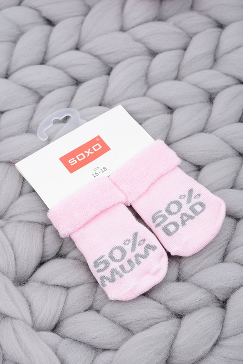 Soxo detské ponožky ružové 50% mama ocko