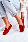 Dámske otvorené práce Moccasins S. Barski Red