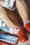 Veľká hviezda EE374036 Red Leather Sneakers