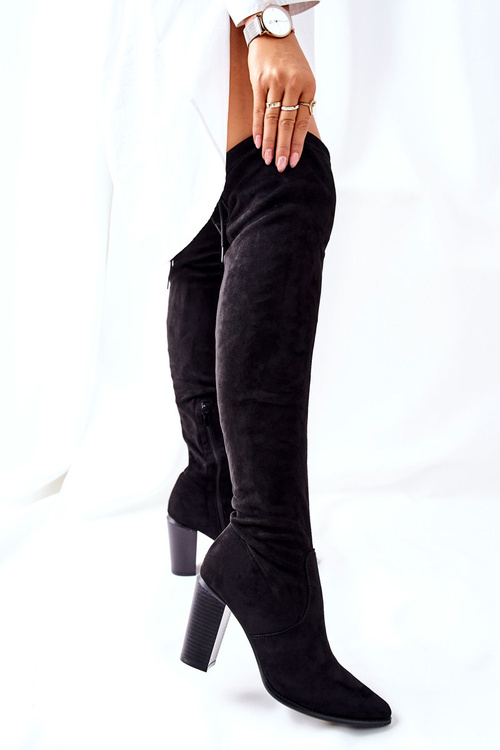 Dámske topánky na semišovom poste Black Monleek