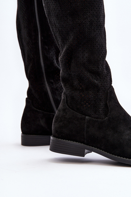 S.Barski HY66-139 Čierne dámske čipkované topánky