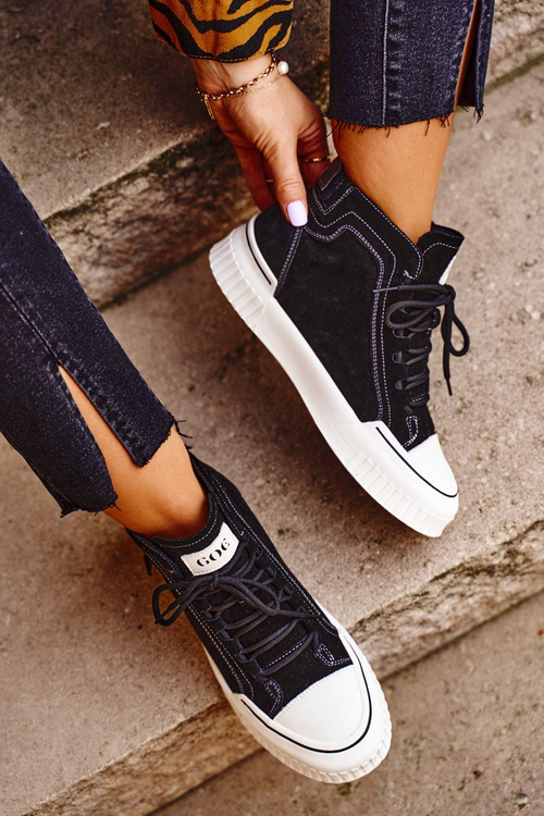 Dámská Sportovní Obuv Goe Kožená Černá GG2N3062