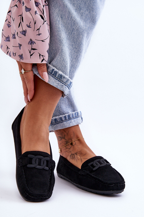 Dámske módne semišové mokasíny Čierny Rabell
