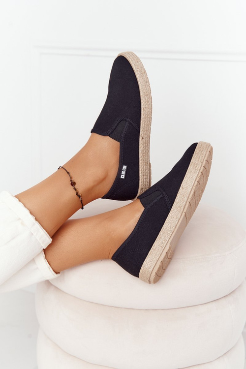 Espadrilles na pletenej podrážke veľkej hviezdy DD274017 čierna