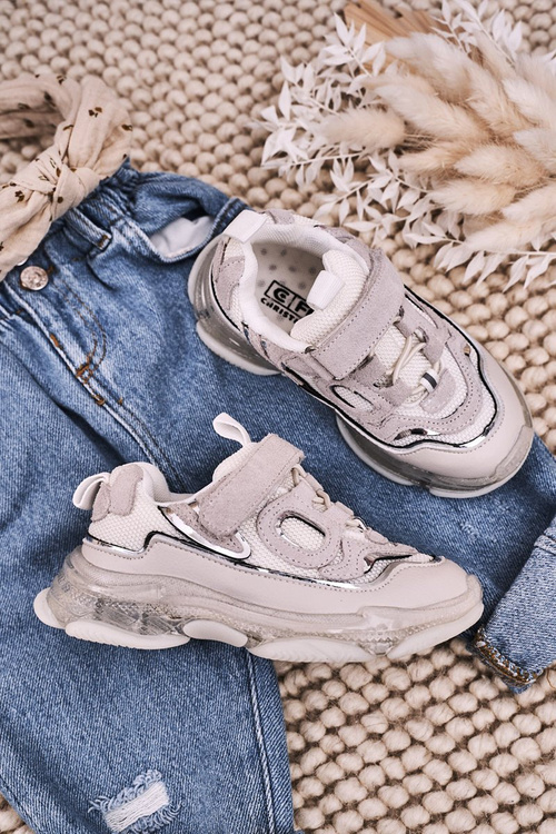 Detské športové topánky tenisky s priehľadným bielym jediným Baileyom