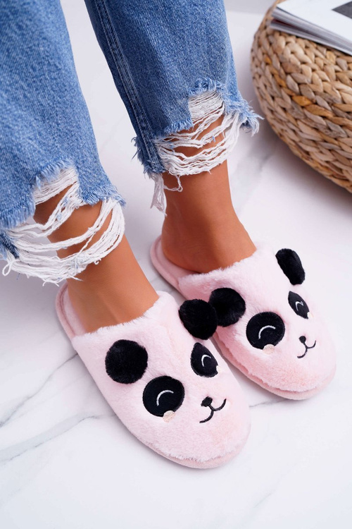Dámské pantofle s Kožešinou Panda Růžové Fimeo