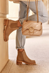 Low Classic Suede Boots, Beige Lalyllis
