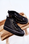 Detské vysoké tenisky na veľkej hviezde KK374228 Black Slider