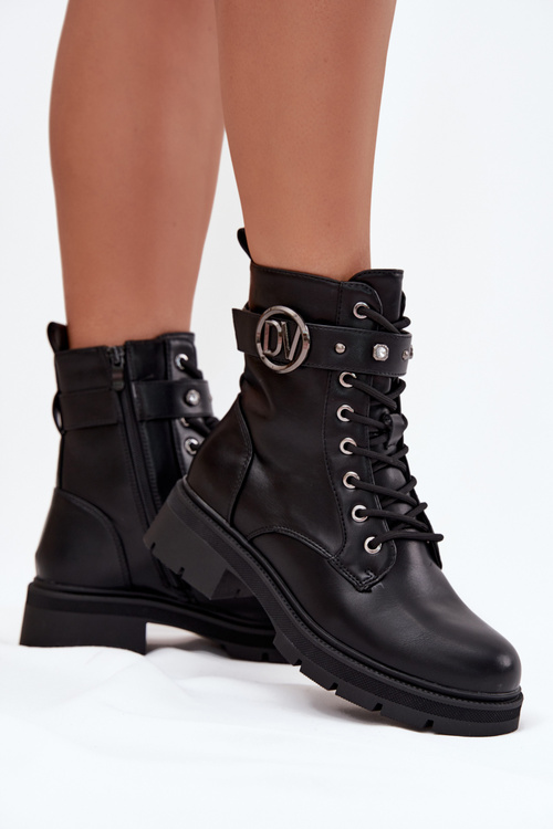 Zateplené dámske workery s ozdobným detailom čierne Talyssa