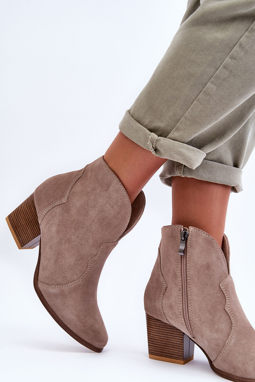 Kůže Kowbojky Botky Lewski EV28 Bežové