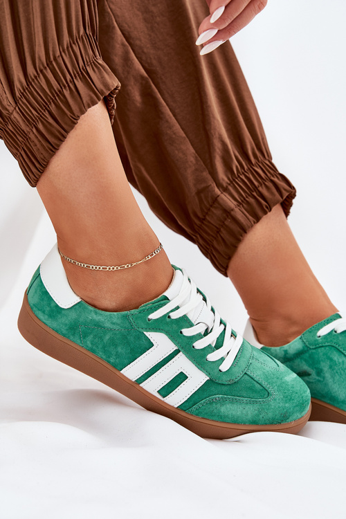 Tenisky Športová Obuv Semišová Zelená Vinceza 79517