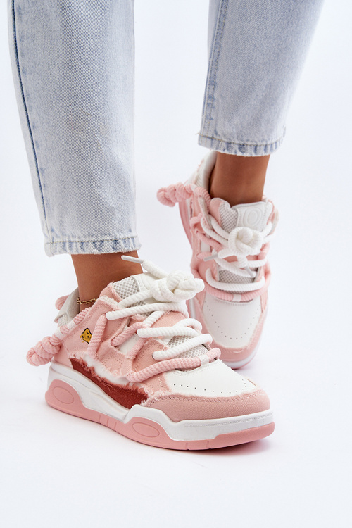 Dámské tenisky s hrubým šněrováním růžové od Miatora