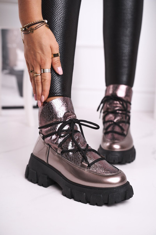 Dámské Kotníkové Boty stříbrné Rochelle