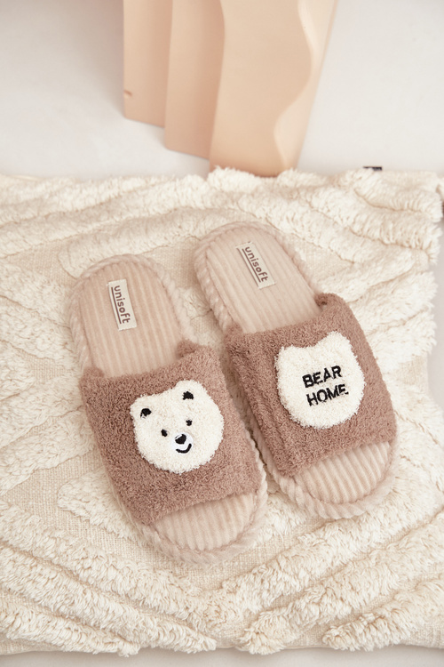 Dámske Papuče S Medvedíkom Hnedé Lavetire