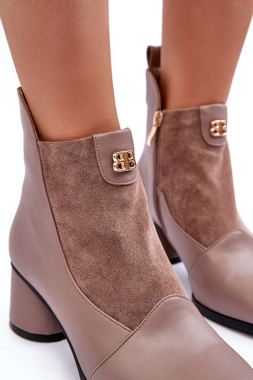 Kožené Boty Na Podpatku SBarski MR870-96 Bežové