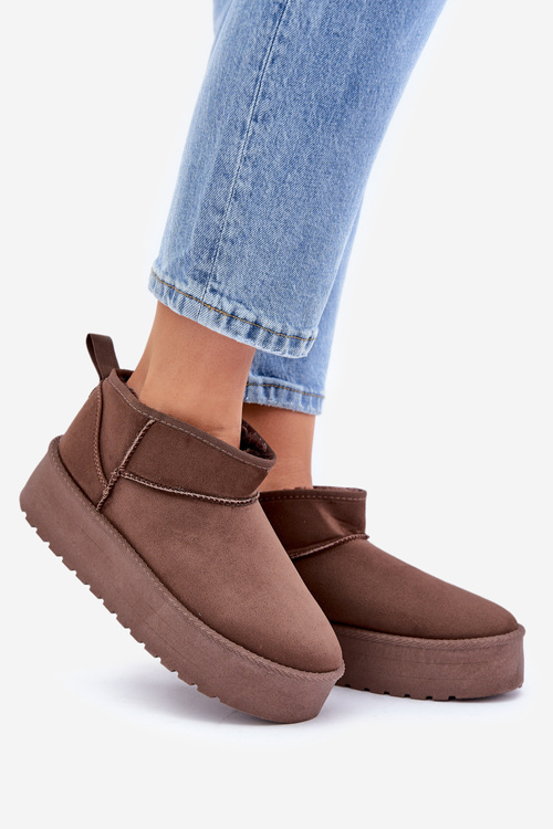 Nízké Sněhule Na Platformě Hnědé Korfedi