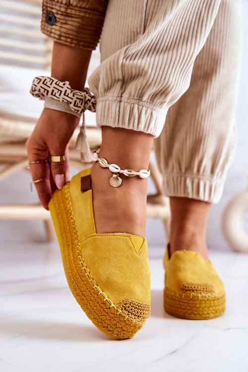 Suede Espadrilles vložený žltý lesley