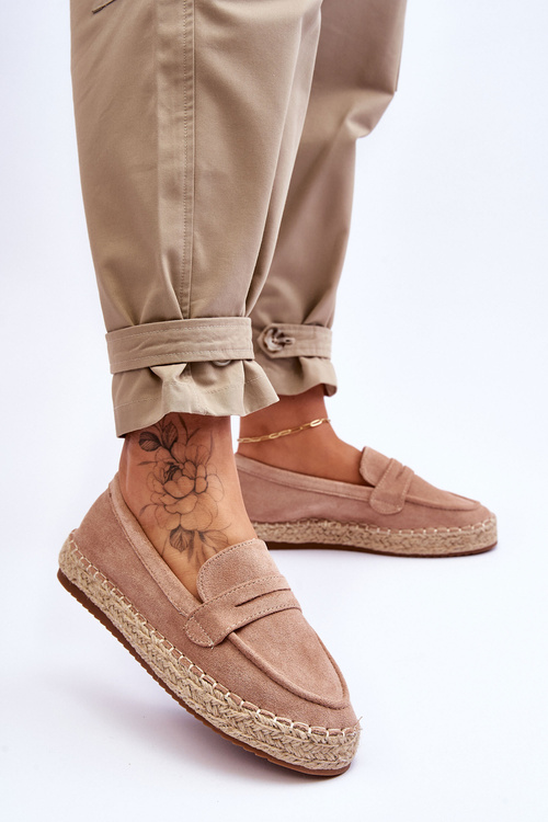 Dámské semišové espadrilky Béžove Keyla