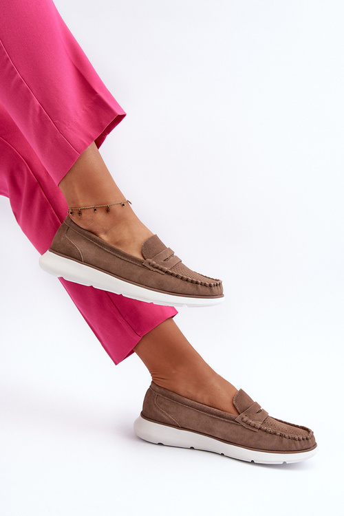 Sametové mokasíny na platformě hnědé Sergio Leone SP012