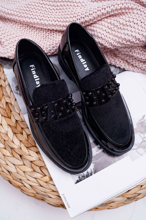 Dámské Polobotky Slip On Lakované Černé Delicious