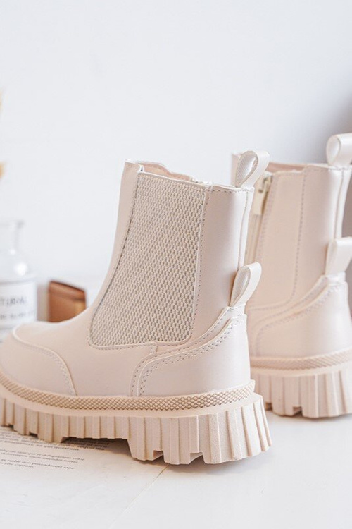 Detské topánky pre béžový izolovaný zips jolynn