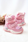 Izolované snehové topánky pre deti ružové chladné