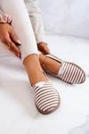 Dámské espadrilky Big Star Slip-on Stripes FF276029 Béžová