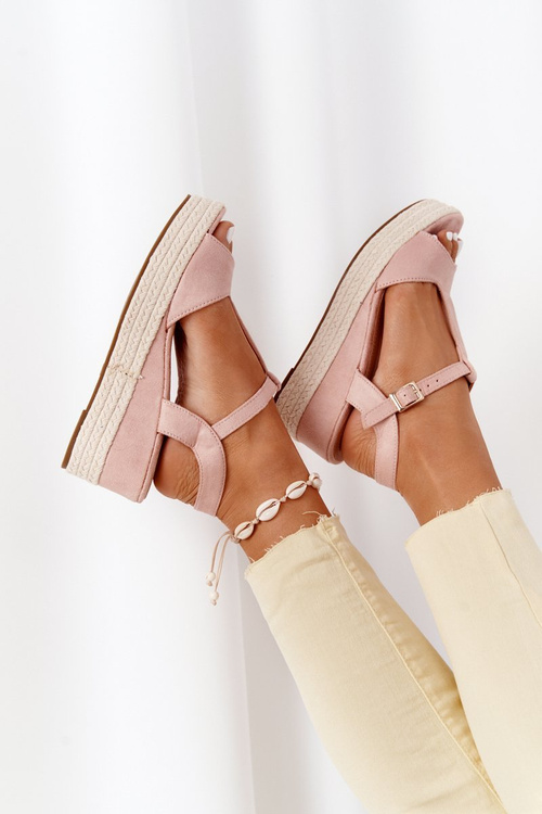 Klinové sandále s ružovým graciosa cop