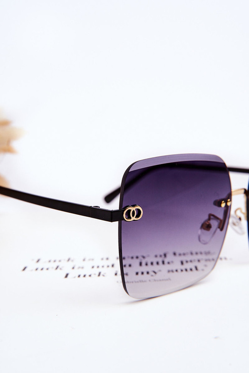 Veľké ženské slnečné okuliare 400UV E4721 Čierny gradient