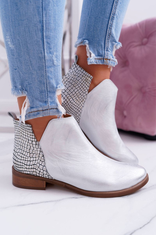 Dámske ploché podpätky Spring strieborné šialenstvo jar