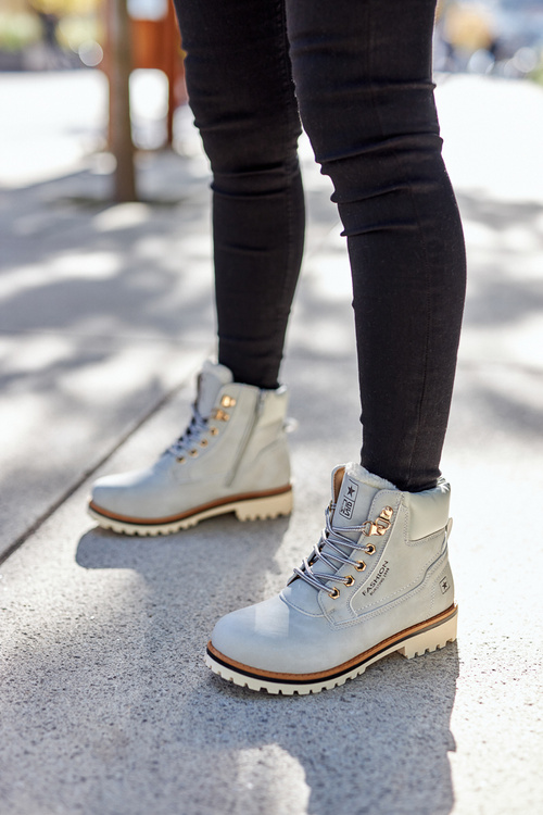 Dámske drevené topánky s izoláciou svetlo šedej Tiempo