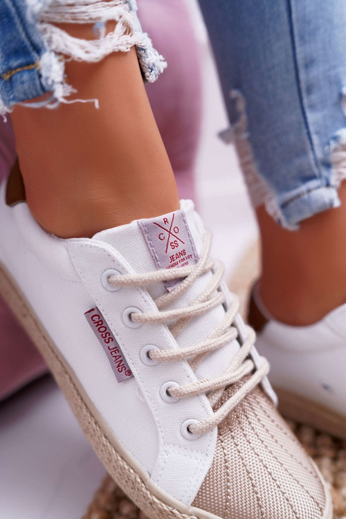 Nízké Dámské Tenisky Cross Jeans Bílé DD2R4095