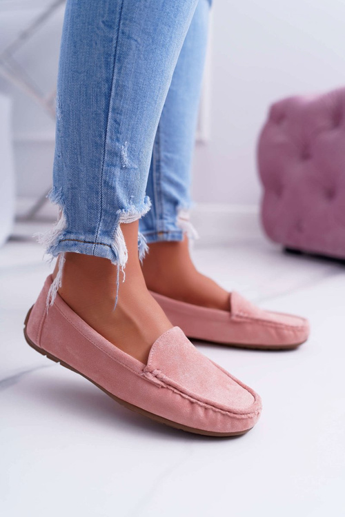 Dámske mokasy pohodlné eko-eko-ružové lemma