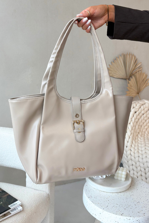 Taška shopper s přezkou NOBO BAG6010-015 světle béžová
