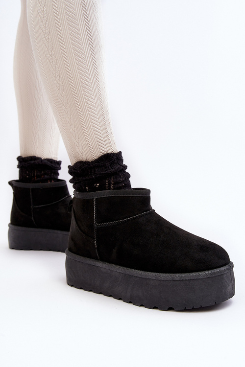 Dámske snehové topánky na platforme čierna Mennja