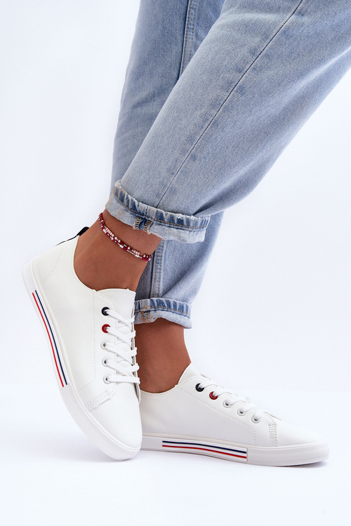 Dámske kožené športové topánky biele Mossaia