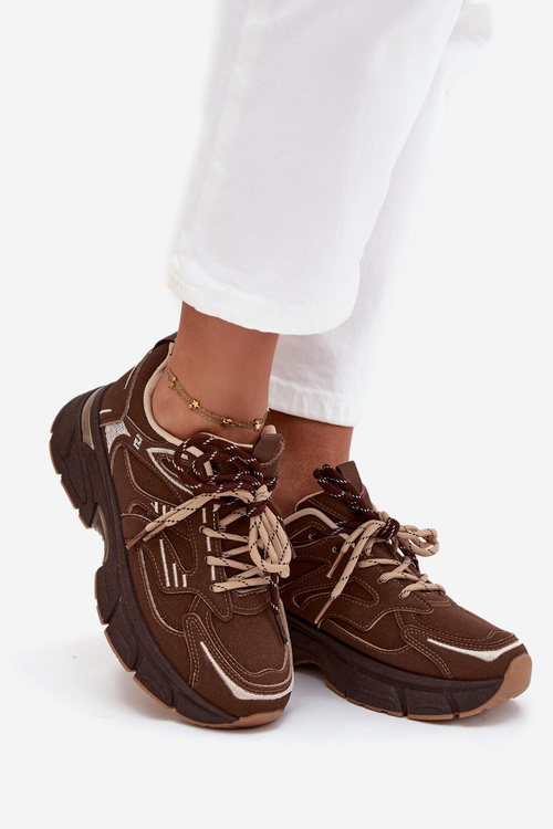 Dámske športové tenisky s dvojitým šnurovaním Čokoládové Annelie