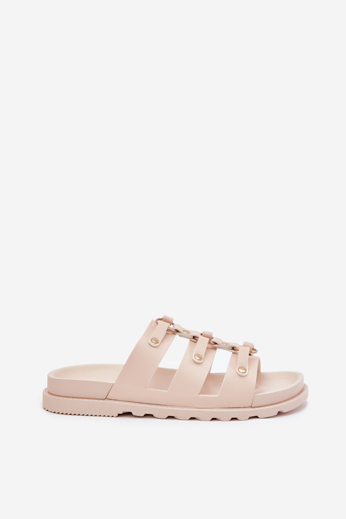 Dámské Pantofle S Pásky Světle Béžové Pasiriela