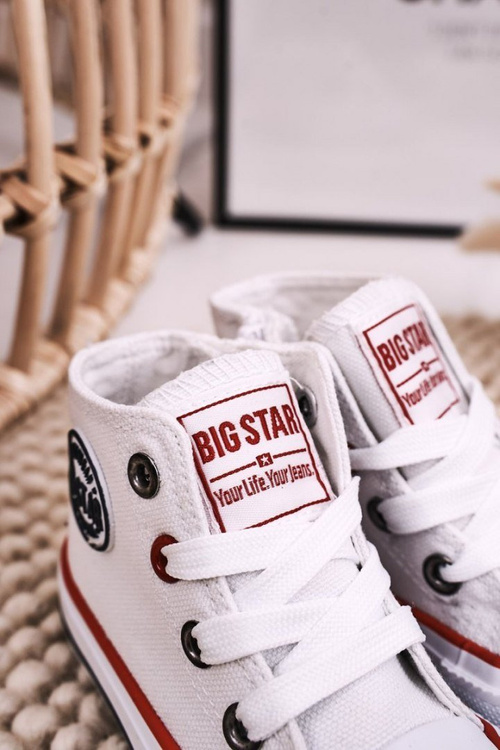 Detské vysoké tenisky s veľkou hviezdou HH374083 White Slider