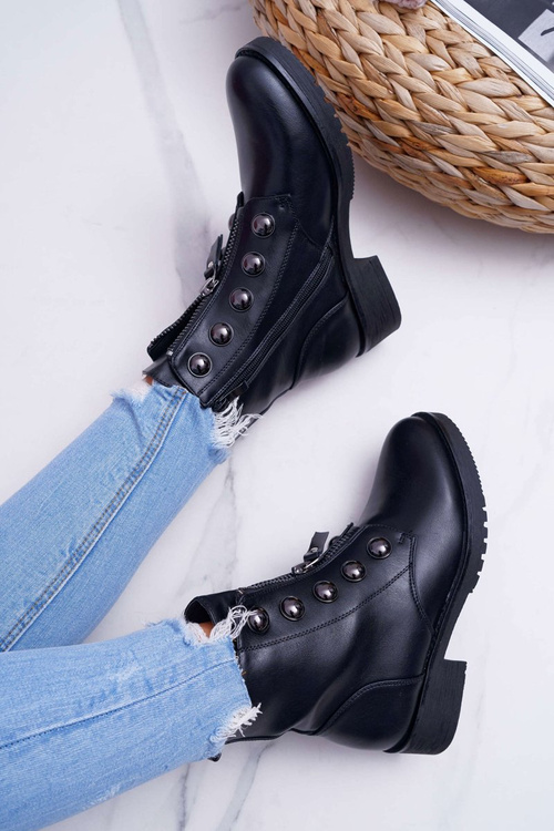 Dámska plochá päta vysoká podpätka čierna Yulio