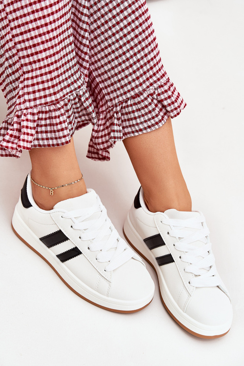 Dámské Sportovní Sneakersy Z Eko Kůže Bílé Ravina