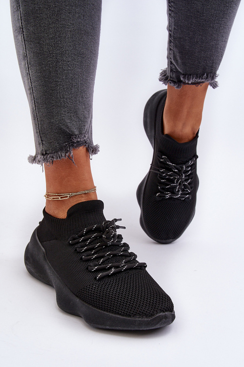 Čierne dámske športové topánky na zasúvanie Juhitha