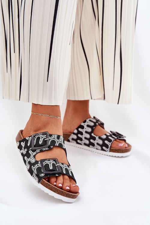 Dámske Pantofle S Prackami A Leskom Čierne S.Barski RB51-006