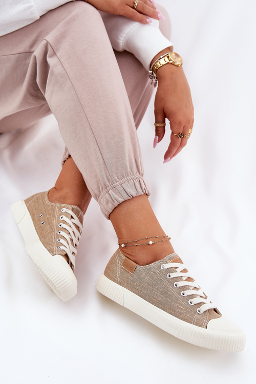 Dámske Textilné Tenisky Big Star RR274795 Béžové