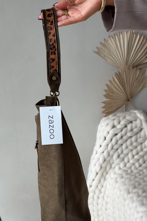 Kabelka z eko semiše tmavě zelená Deliane