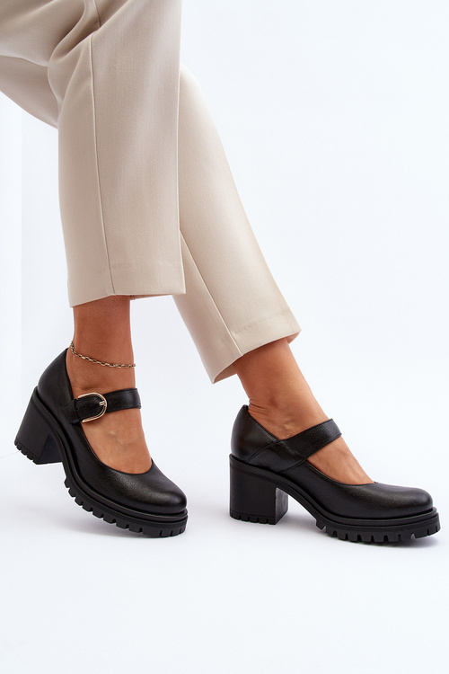 Zazoo 20166 Kožené lodičky Černé