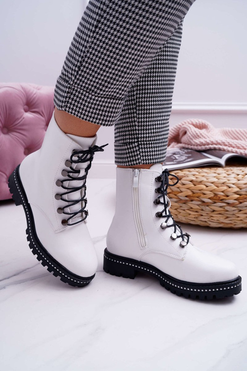 Dámské Kotníkové Boty Bílé Buena