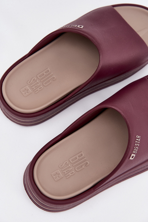 Dámské Pantofle Na Platformě Big Star SS274425 Bordó