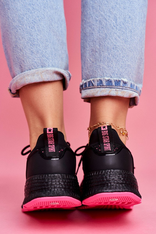 Dámske športové topánky tenisky Big Star Black Fuchsia FF274964