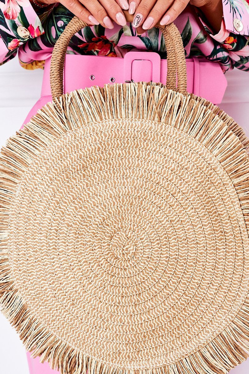 Pletena Kulatá Kabelka BRUNO ROSSI Béžová